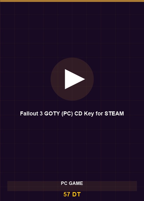 Fallout 3 GOTY (PC) CD Key for STEAM