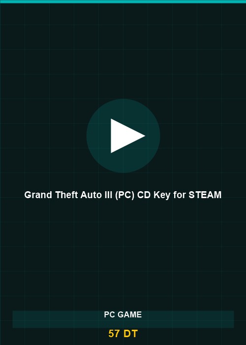 Grand Theft Auto III (PC) CD Key for STEAM